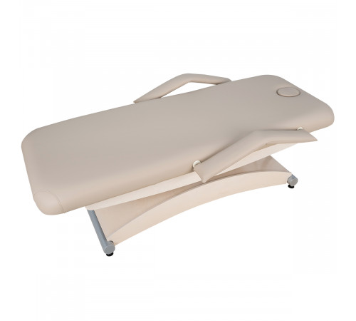 Косметологическая кушетка Аврора, светлый каркас, 3 мотора