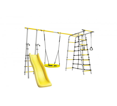 Детский спортивный комплекс для дачи ROMANA Богатырь Плюс - 2 (желтый/серый)
