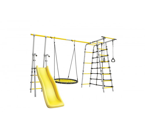 Детский спортивный комплекс для дачи ROMANA Богатырь Плюс - 2 (желтый/серый)