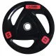 Диск для штанги Smith WP085-25 c 3-м хватом, обрезиненный, 25кг