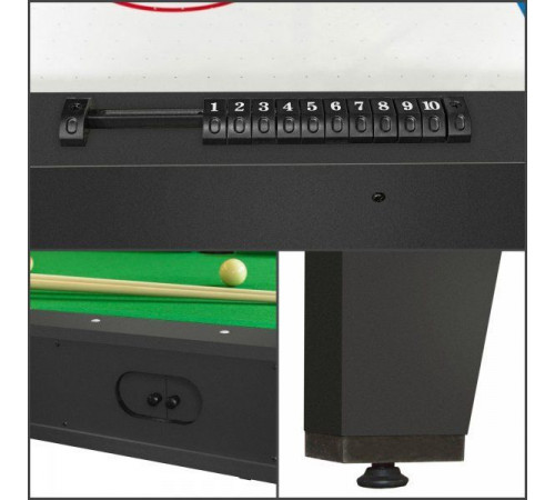 Cтол-трансформер «Twister» 3 в 1 (бильярд, аэрохоккей, настольный теннис, 217 х 107,5 х 81 см, черный)